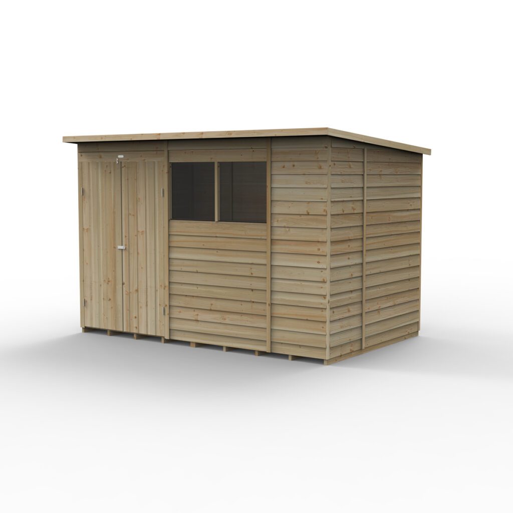 4LIFE Pent Shed 10×6 – 2 Windows – Double Door with Installation 5013053203651 2